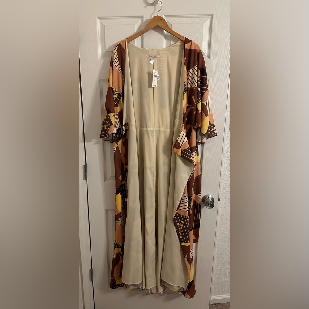 NWT Hutch Anthropologie Deep V Printed Wrap Dress XL - Picture 5 of 9